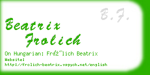 beatrix frolich business card